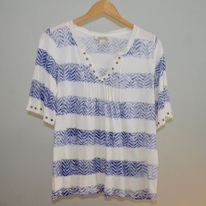 Lucky Brand Top Striped with Grommet Accent